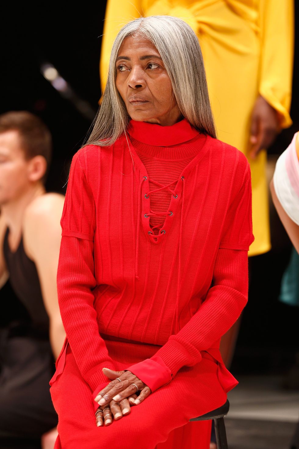 Red, Yellow, Fashion, Event, Blond, Outerwear, Performance, Ceremony, 
