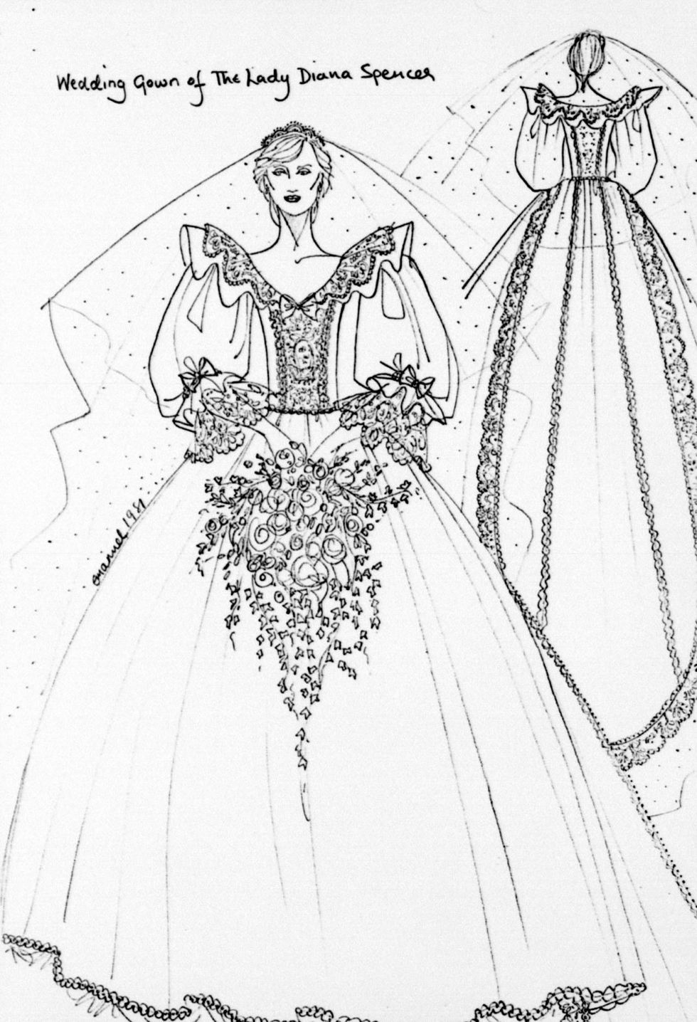 <p>凱特王妃的婚紗是由Alexander McQueen的設計師Sarah Burton所設計，而黛安娜王妃則是由Elizabeth Emanuel所設計，兩人的白紗都是以蕾絲為主所打造。</p>
