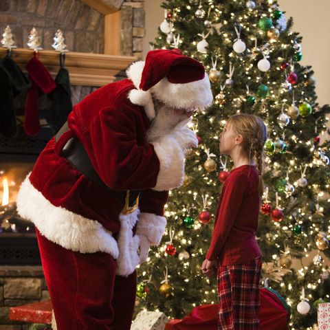 Santa claus, Christmas, Christmas eve, Tradition, Holiday, Event, Fictional character, Christmas tree, Christmas ornament, Christmas decoration, 