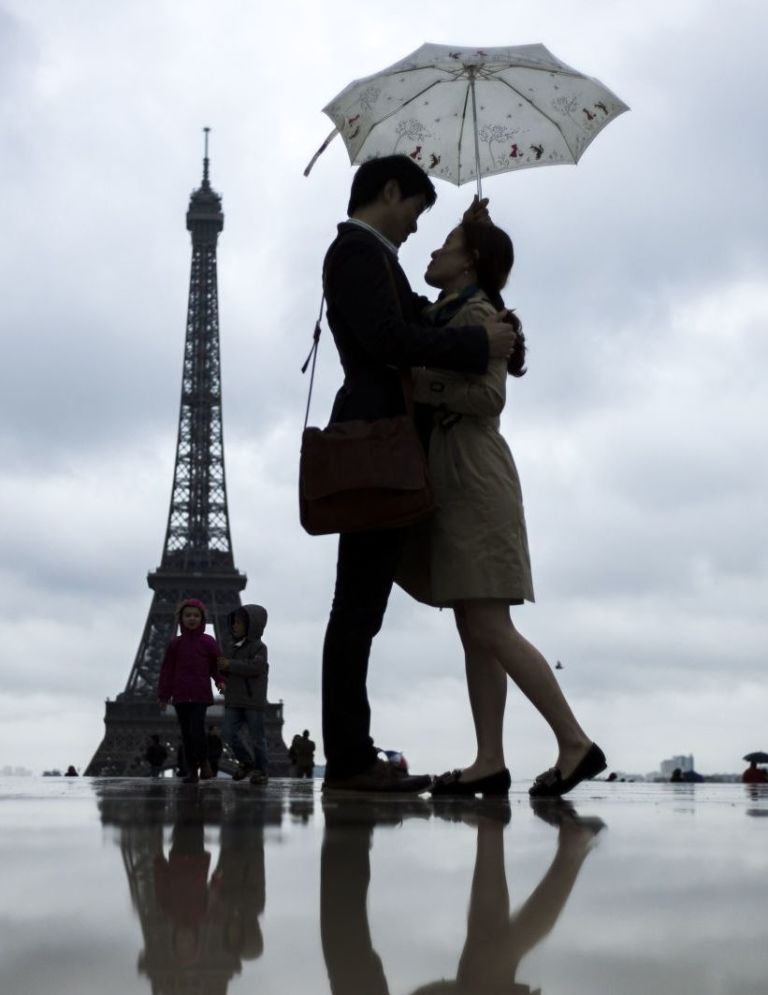 Umbrella, Water, Rain, Fashion accessory, Photography, Reflection, Tourism, Romance, 
