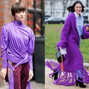 Purple, Clothing, Violet, Street fashion, Lavender, Fashion, Pink, Magenta, Textile, Outerwear, 