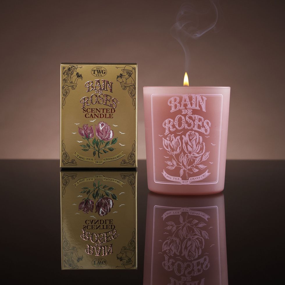 TWG Tea玫瑰芬香茶薰香蠟燭（Bain de Roses Tea Scented Candle），建議售價NTD 2,600元