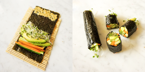 ヘルシーレシピ 食べすぎたの次の日に タンパク質たっぷり 海苔サラダロール ヘルシーレシピ 食べすぎたの次の日に タンパク質たっぷり 海苔サラダロール