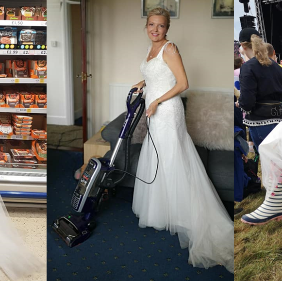 挑戰婚紗穿一年！「婚紗只穿一次太浪費」英國女人挑戰一整年去哪都只穿婚紗！