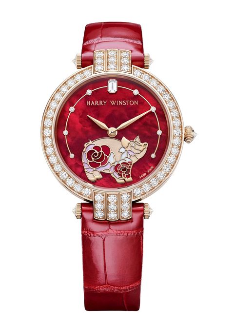 Watch, Analog watch, Watch accessory, Strap, Fashion accessory, Red, Jewellery, Brand, Material property, Hardware accessory, 