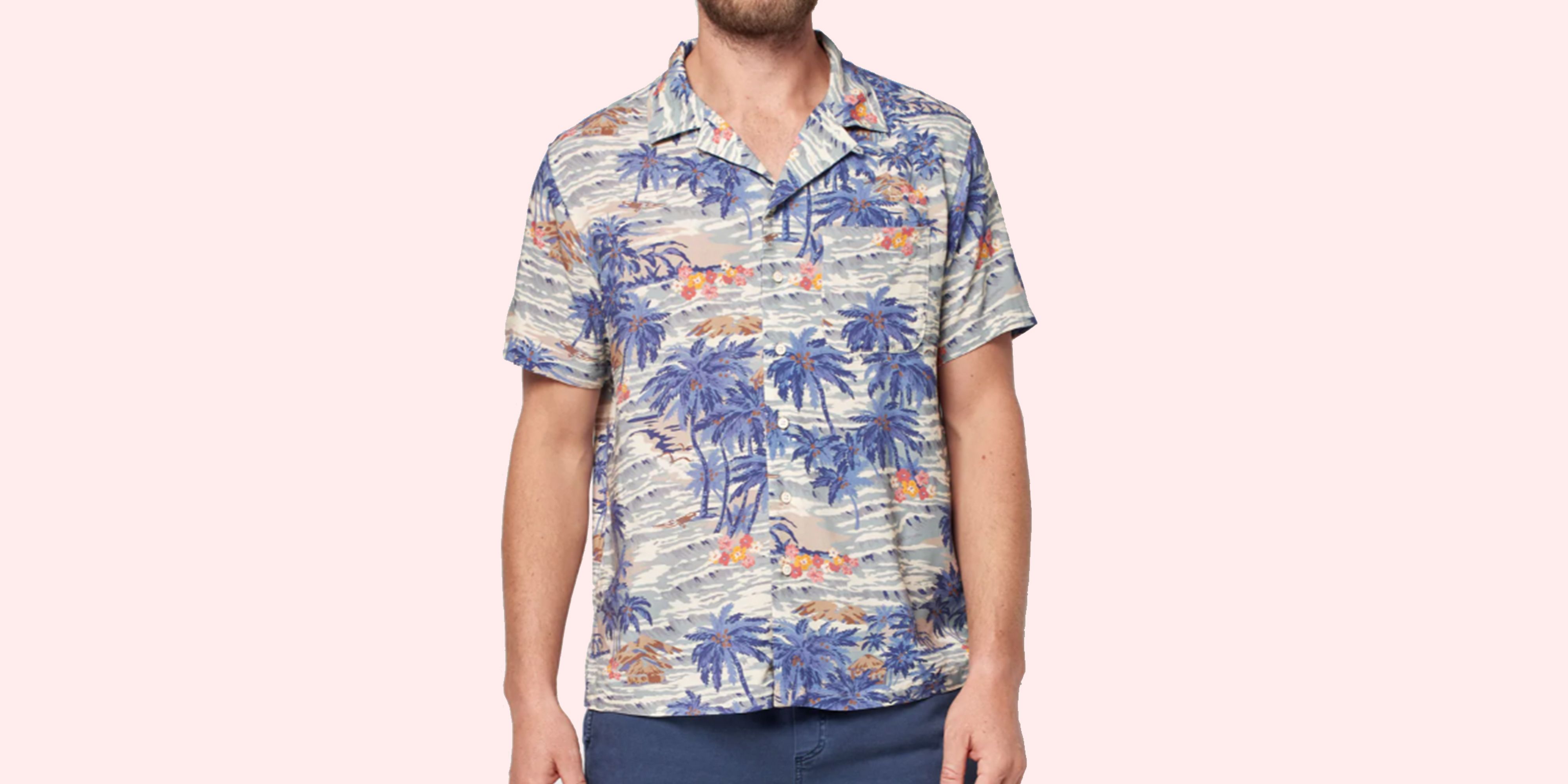Summer Tropical Shirts for Men Short Sleeve Button up Aloha Hawaiian Shirts Loose Fit Beach Cotton-Linen Shirts 