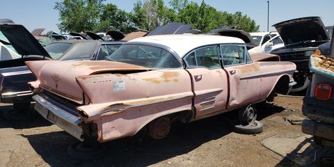 1958 cadillac 62 sedan in colorado junkyard