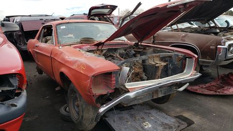 1967 ford mustang in colorado wrecking yard