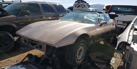 1984 chevrolet corvette in colorado wrecking yard
