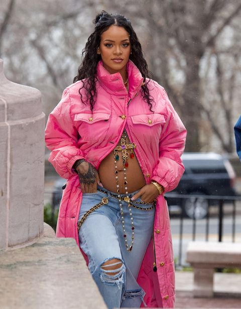 rihanna is set to be a mom for the very first time  she was spotted out in nyc with boyfriend, asap rocky this weekend, shocking the world with her baby bump on full display the inseparable pair stepped out in harlem, his hometown, and were seen looking happier than ever rihanna’s bare bump was adorned by an elegant gold cross with colorful jewels, as she leaned into her boyfriend’s tender kiss on her forehead she looked absolutely radiant as they enjoyed a walk in the snowy brisk air together before headed back to their new apartment together to prepare for parenthood  mandatory byline   diggzyshutterstock