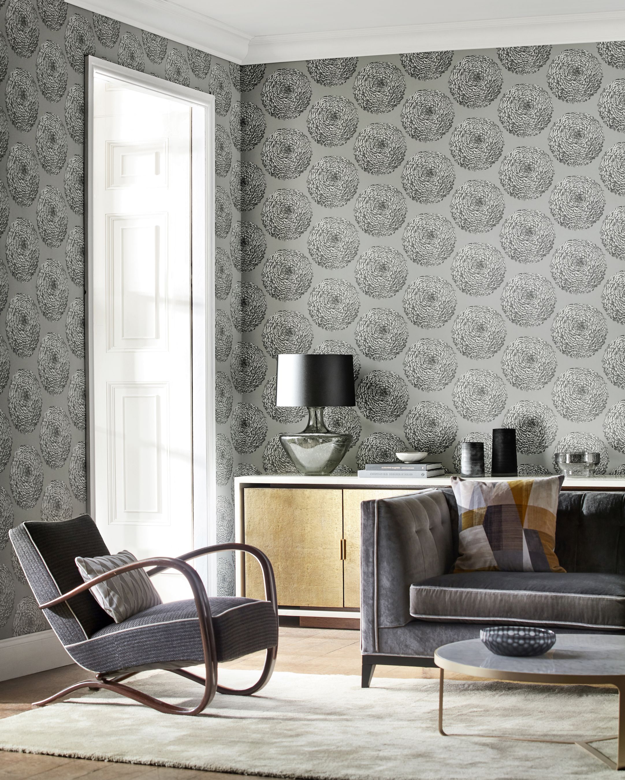 19 Grey Living Room Ideas, Grey Wallpaper For Living Room Ideas