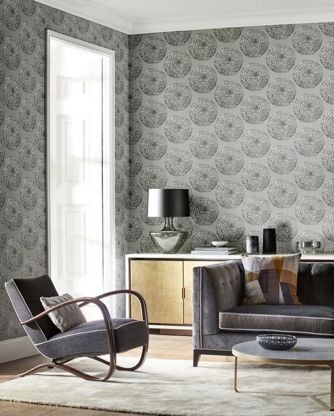 19 Grey Living Room Ideas, Living Room Wallpaper Ideas Grey
