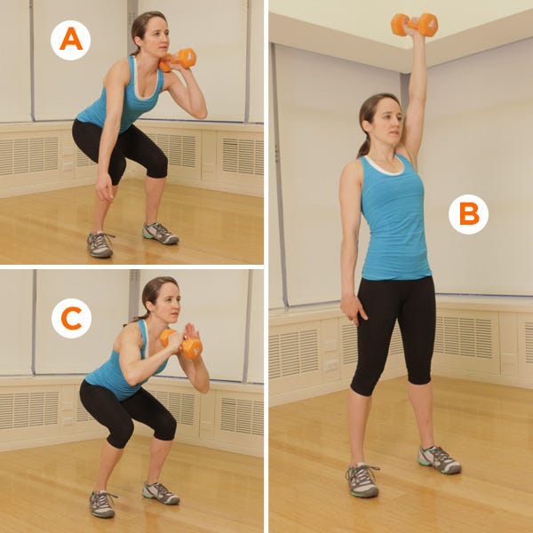 Squat With One-Arm Shoulder Press