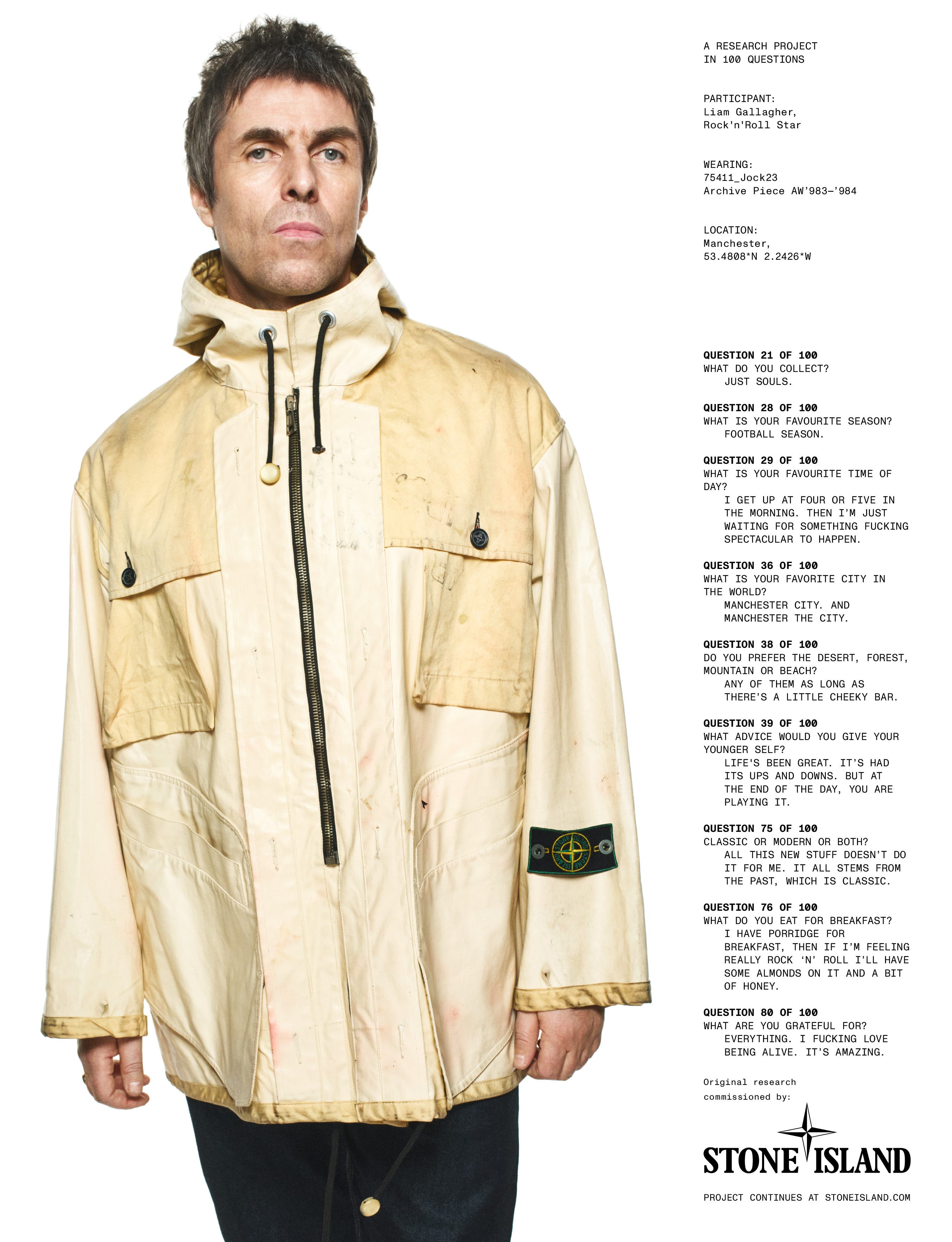 Exclusive: Liam Gallagher Stars in Stone Island's Latest Campaign