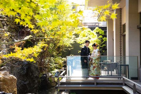 ザ・リッツ・カールトン京都のロビー階のテラス