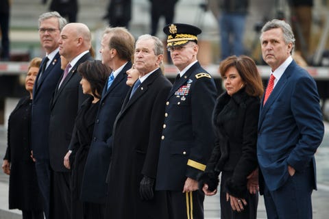 The Nation's Former Leaders Pay Respects to Late President George H.W. Bush