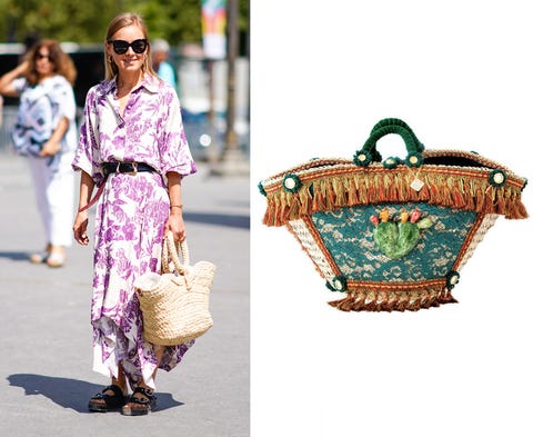 image Hai già scelto tra le borse primavera estate 2019 quella che metterai in valigia per le vacanze? Considerare la coffa, le borse di paglia siciliana ricamate con i pom pom e decorate, da abbinare alle scarpe moda dell'estate 2019.