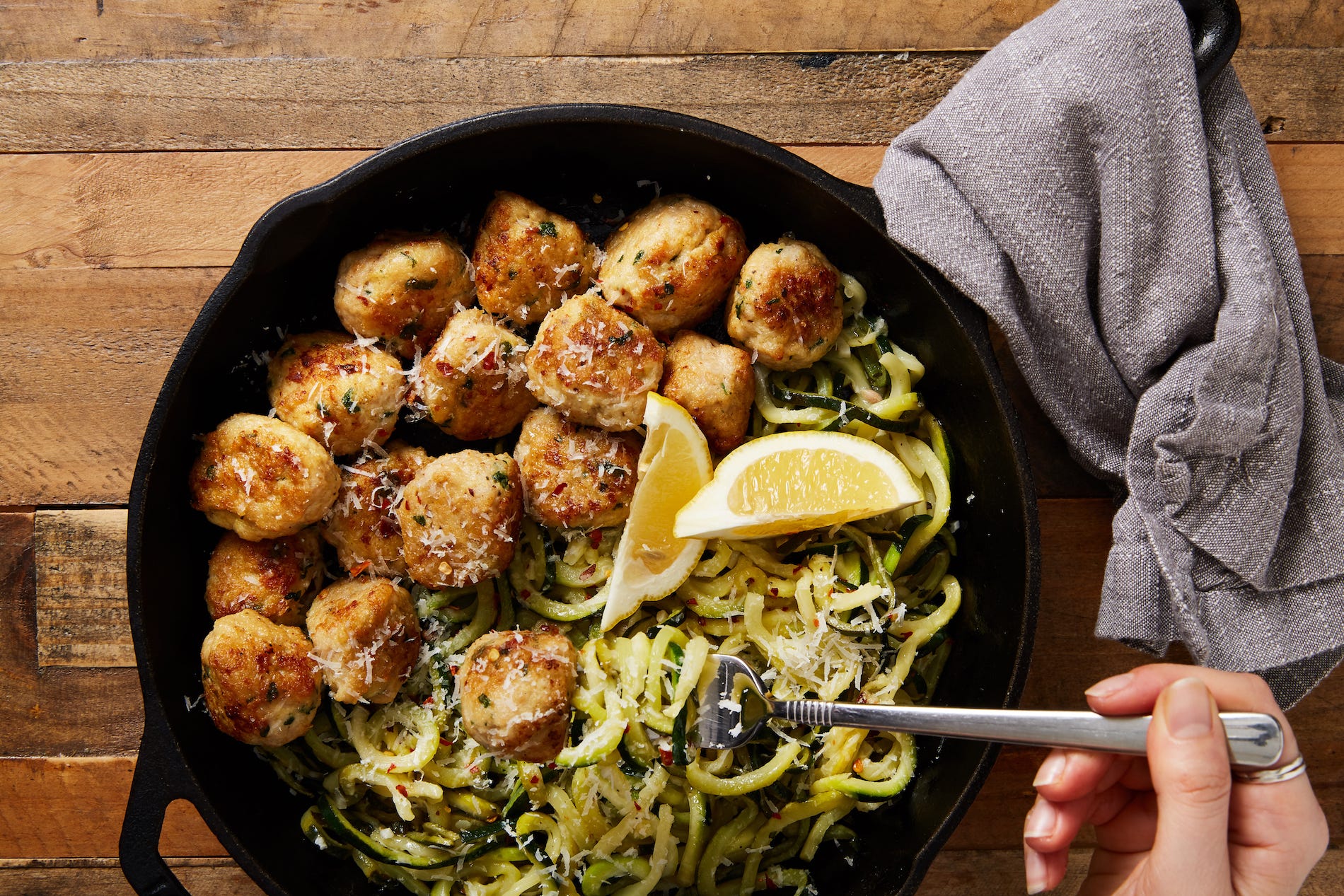 Garlic Butter Meatballs & Zoodles Is Low-Carb Goals