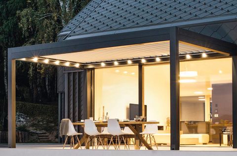 Shade, Building, Lighting, Architecture, Canopy, Furniture, House, Pergola, Roof, Pavilion, 