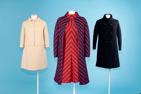 mila schön’﻿s jacket and skirt, 1965, ﻿giovanna ferragamo’﻿s overcoat and dress, circa 1966, ﻿giovanna ferragamo’﻿s double breasted overcoat, 1960s﻿