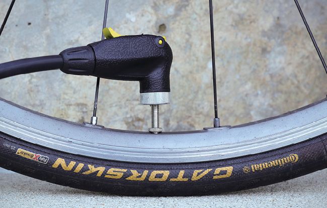 where to pump up bike tires