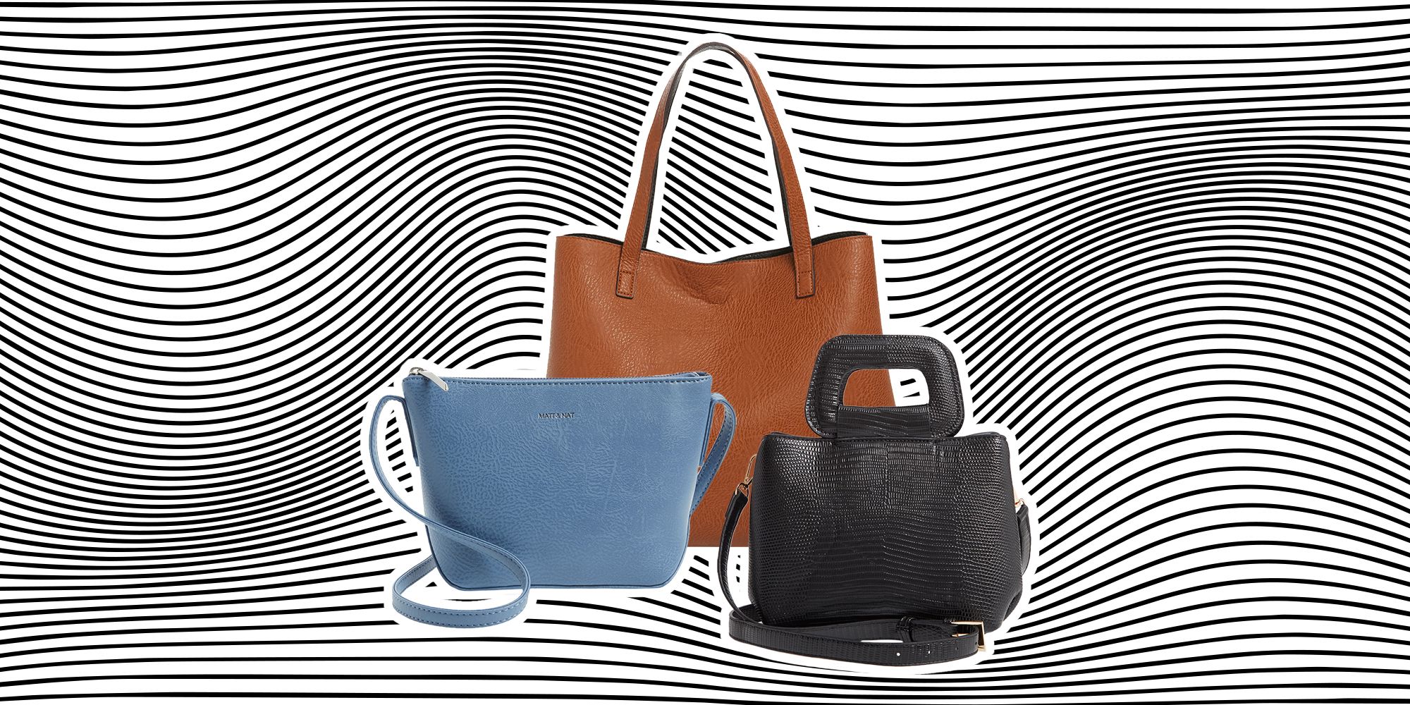 blue leather tote