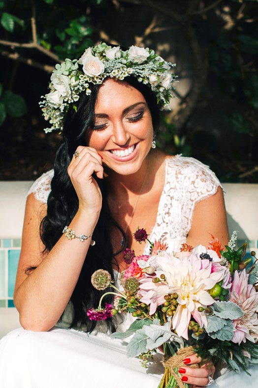 flower crown wedding veil