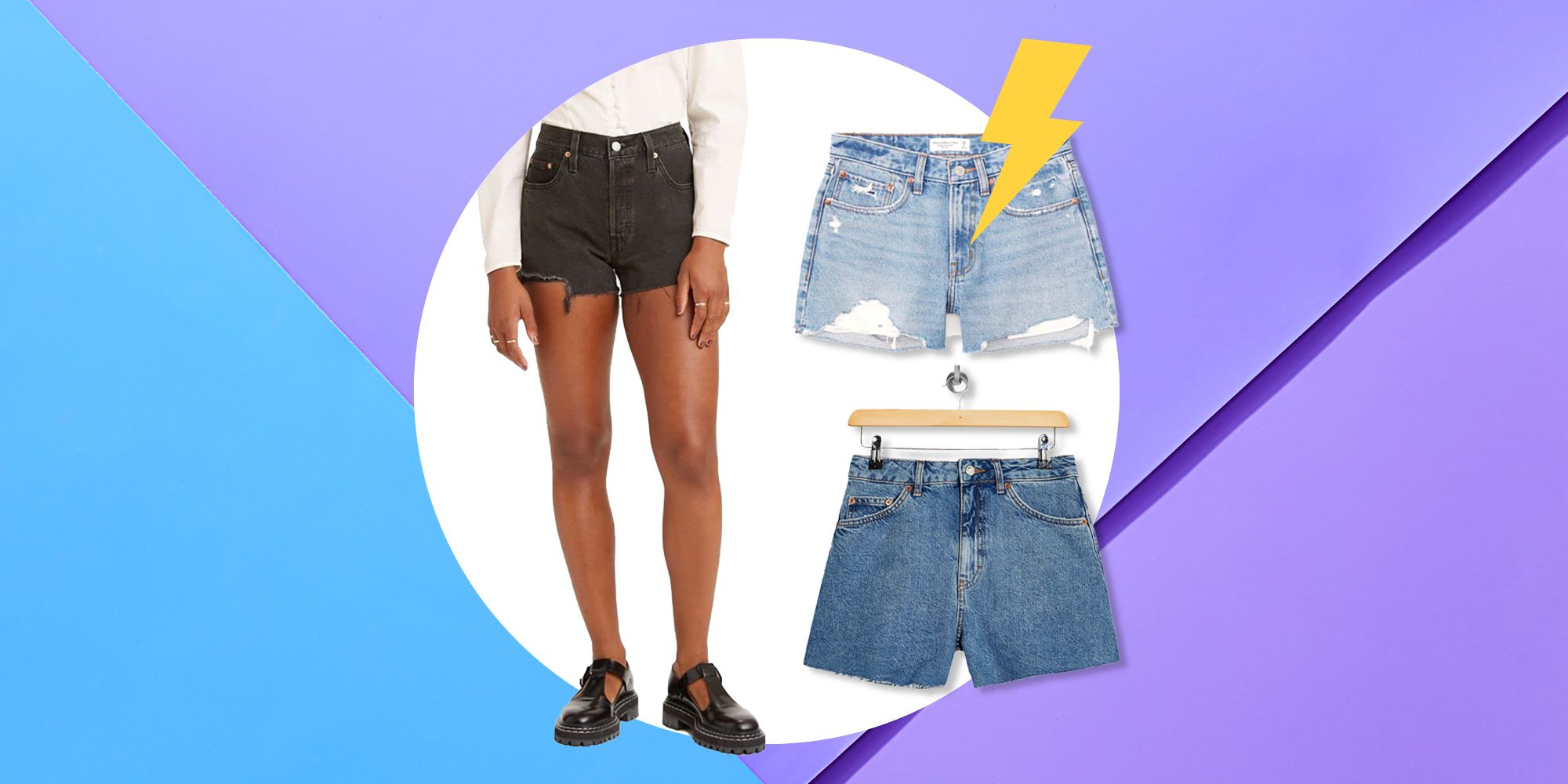 Womens Clothing Shorts Jean and denim shorts Boohoo Relaxed Fit Distressed Denim Short With Belt in Black 