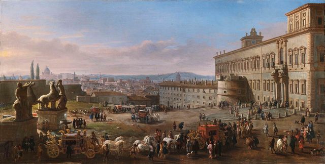 veduta della piazza e del palazzo di montecavallo, 1683 1689, gaspar van wittel detto il vanvitelli roma, collezione principi colonna