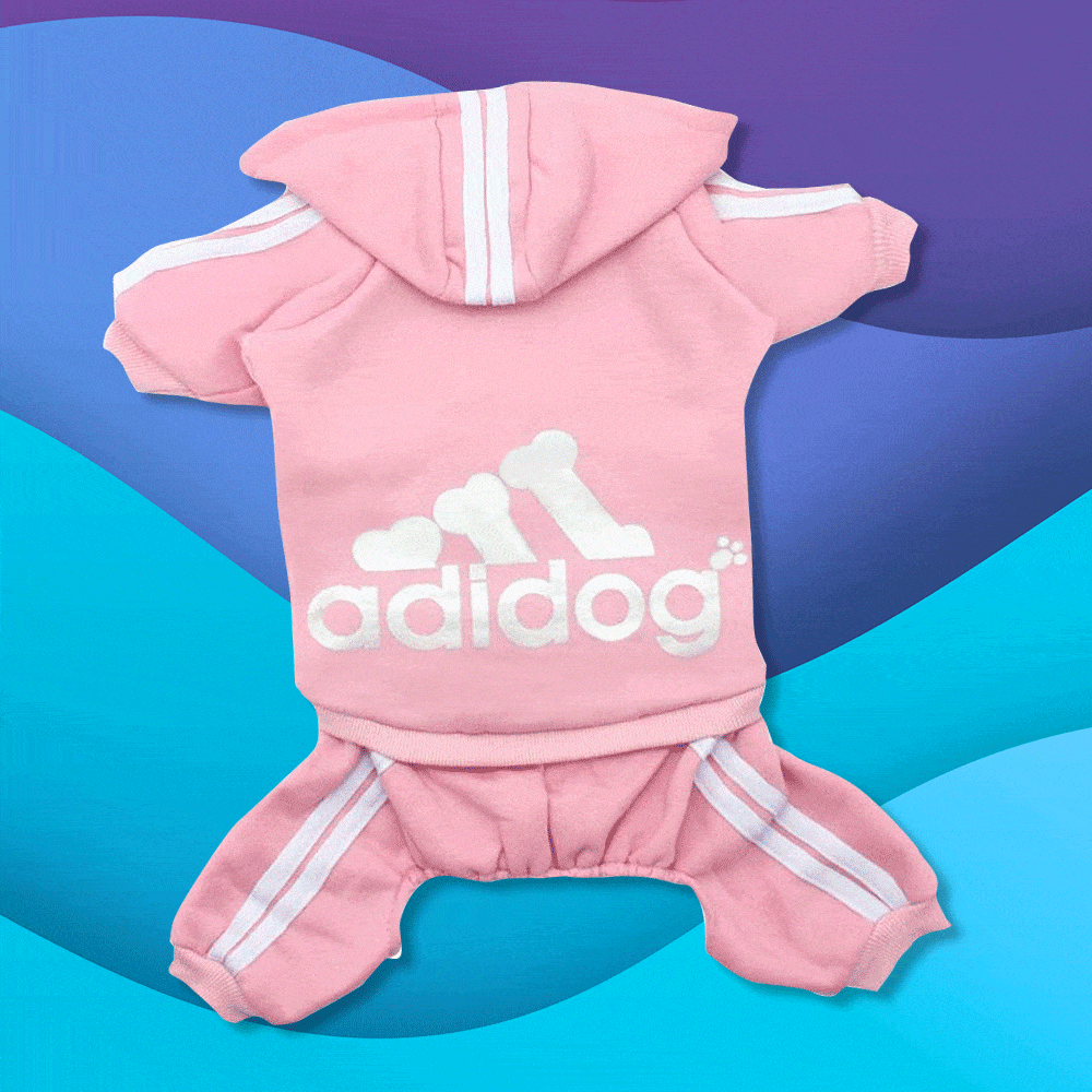 pink adidas dog hoodie