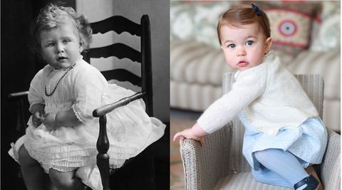似てる と評判の 女王の幼少期とシャーロット王女を比較