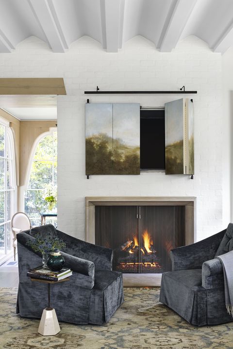 13 Clever Tv Ideas How To Hide, Tv Mirror Over Fireplace