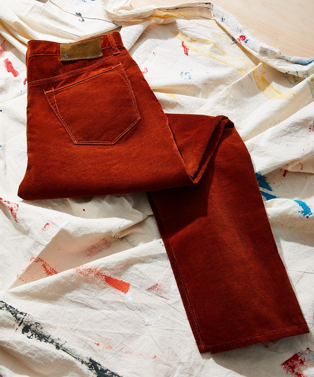 rust colored corduroy pants