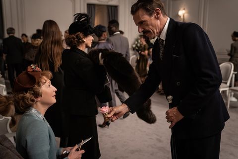 mhp06584rc
lesley manville stars as mrs harris and lambert wilson as marquis de chassange in director tony fabian’s mrsharris goes to paris, a focus features release  
credit dávid lukács  © 2021 ada films ltd   harris squared kft