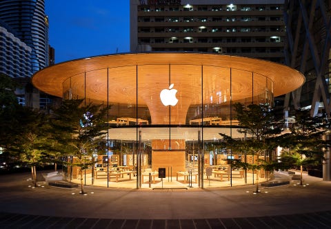 il nuovo apple central world di bangkok