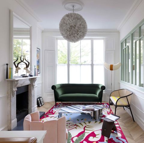 kh design family home in london, colourful living room