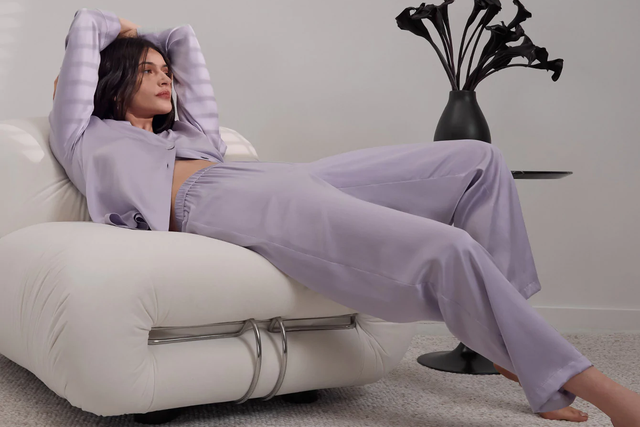 person lounging in silk sleepwear set