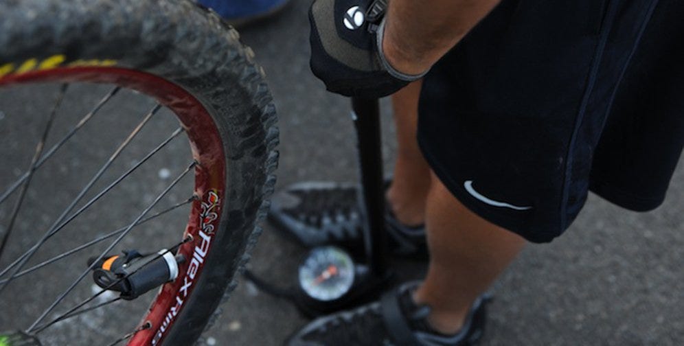 pumping road bike tyres