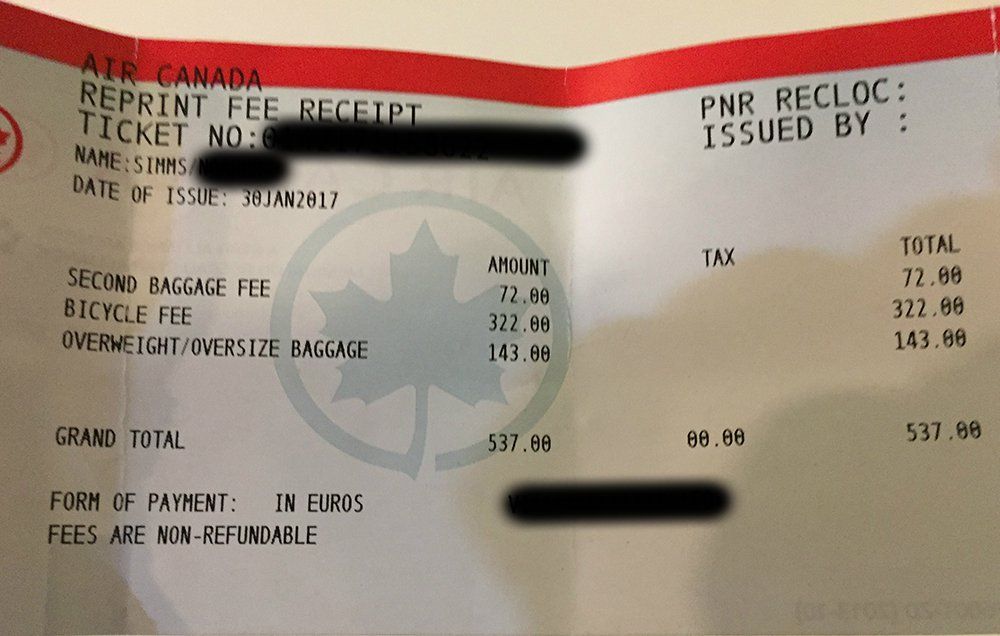 air canada overweight fee