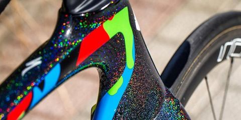 Glitter! Splatters! Custom graphics! Specialized Bikes designer Ron Jones pushes bike style to a whole new level with these bespoke paint schemes.