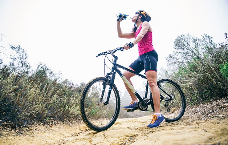 drinking water while cycling