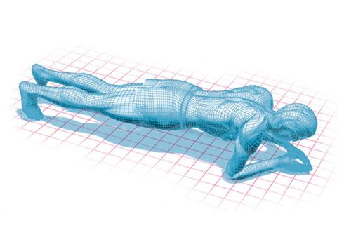 Illustration of a plank exercise. 
