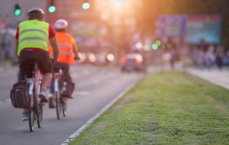 riding a bike against traffic