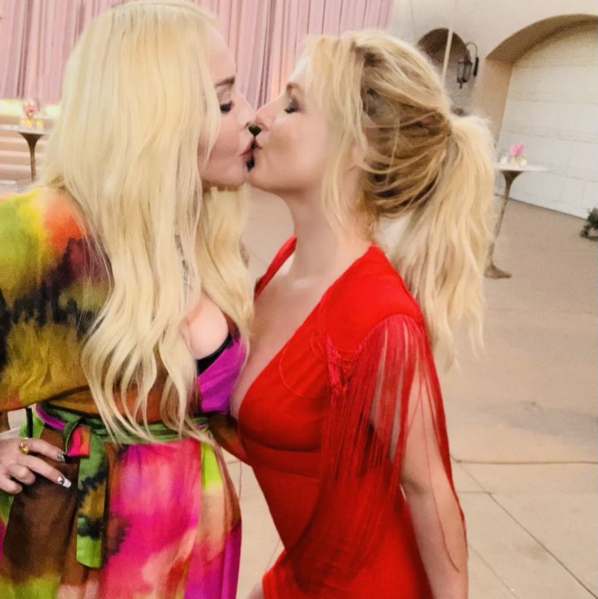 Britney Spears and Madonna Reenact Their Infamous VMAs Kiss At Spears's Wedding