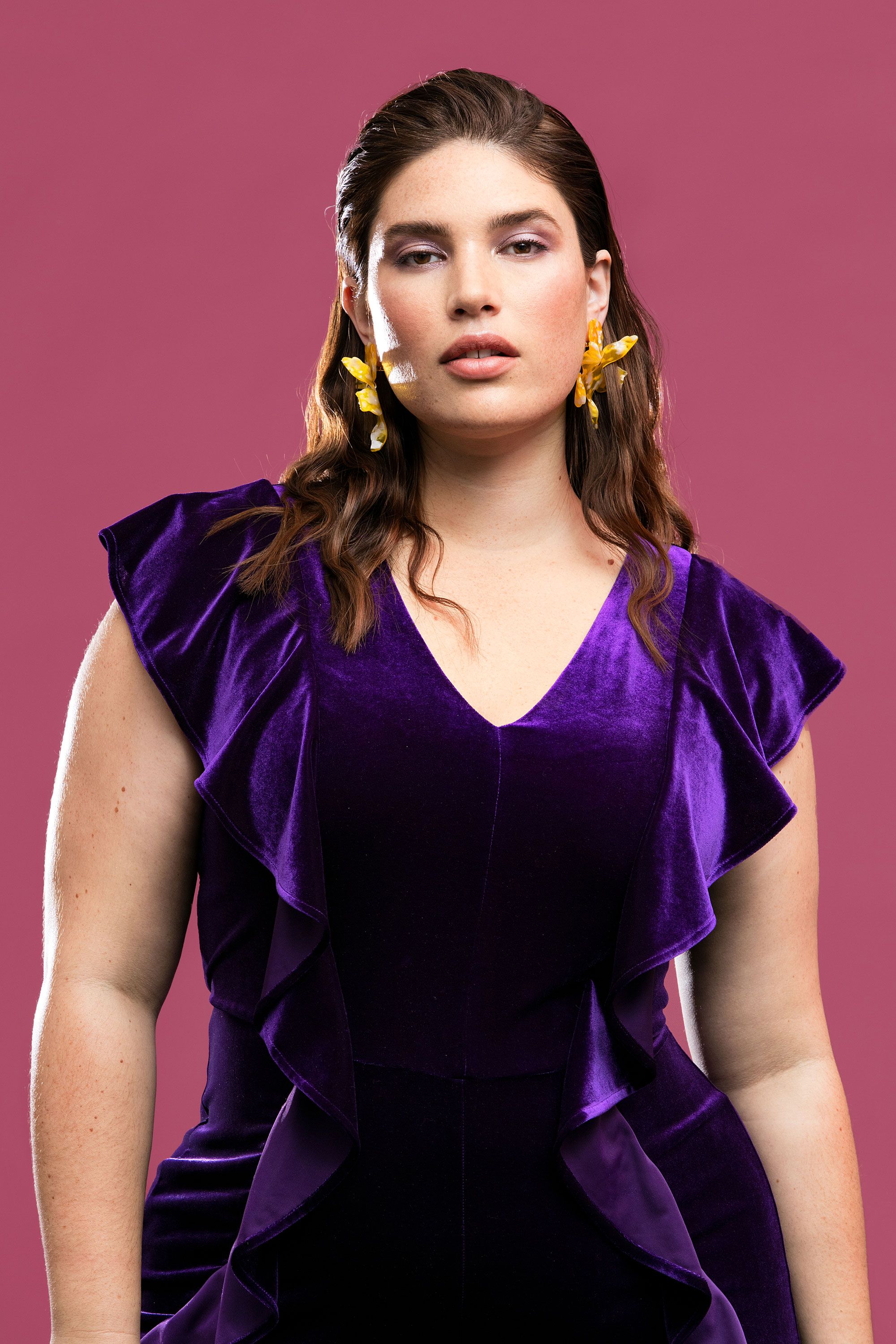 purple and black combination dress