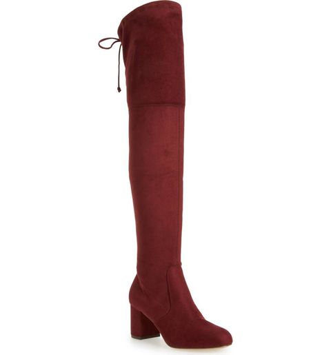Footwear, Boot, Knee-high boot, Maroon, Riding boot, Brown, Shoe, Leather, Durango boot, Knee, 