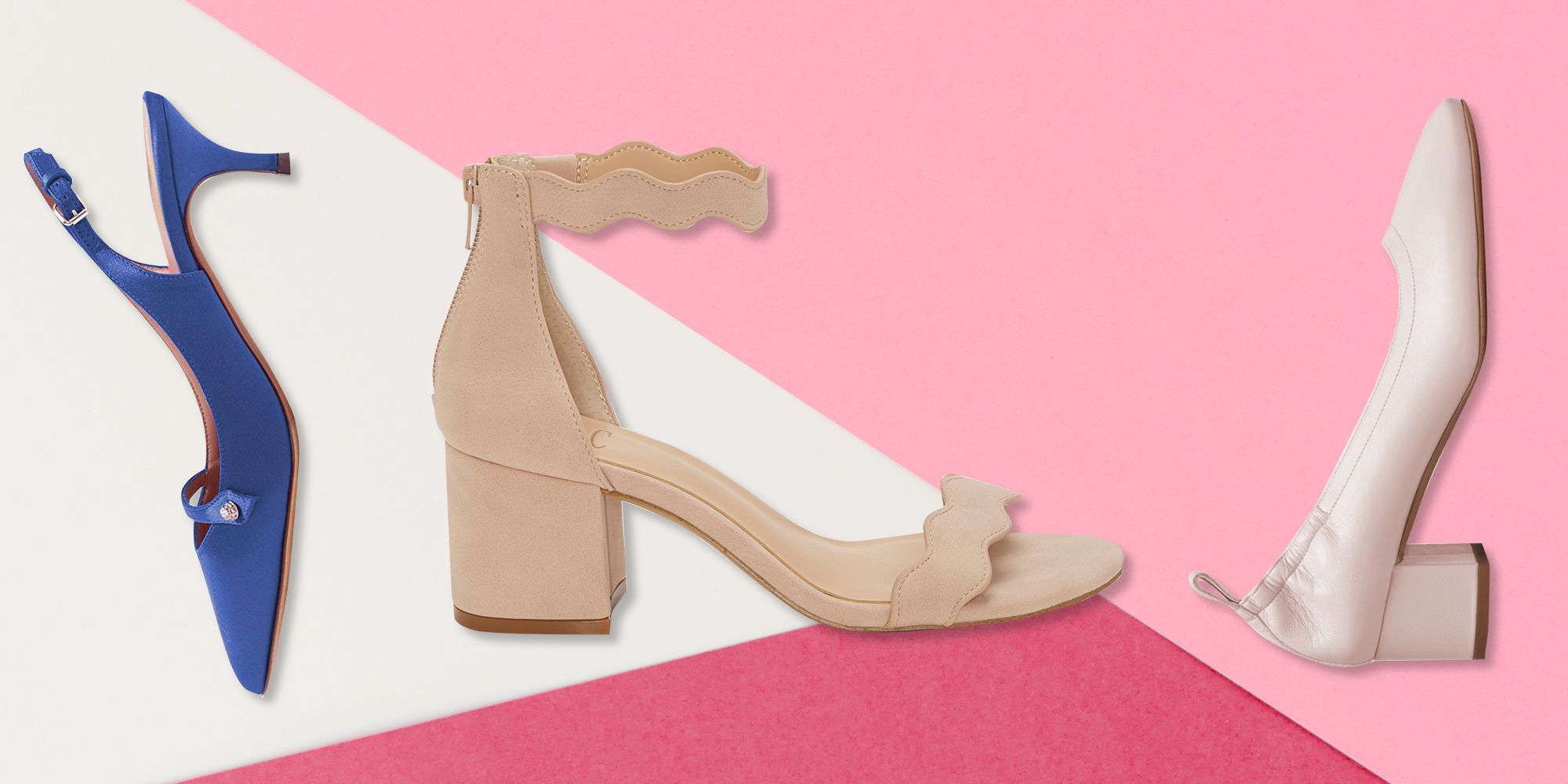 dark pink block heels