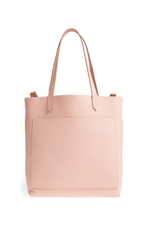 Handbag, Bag, Pink, Fashion accessory, Tote bag, Shoulder bag, Peach, Leather, Beige, Material property, 