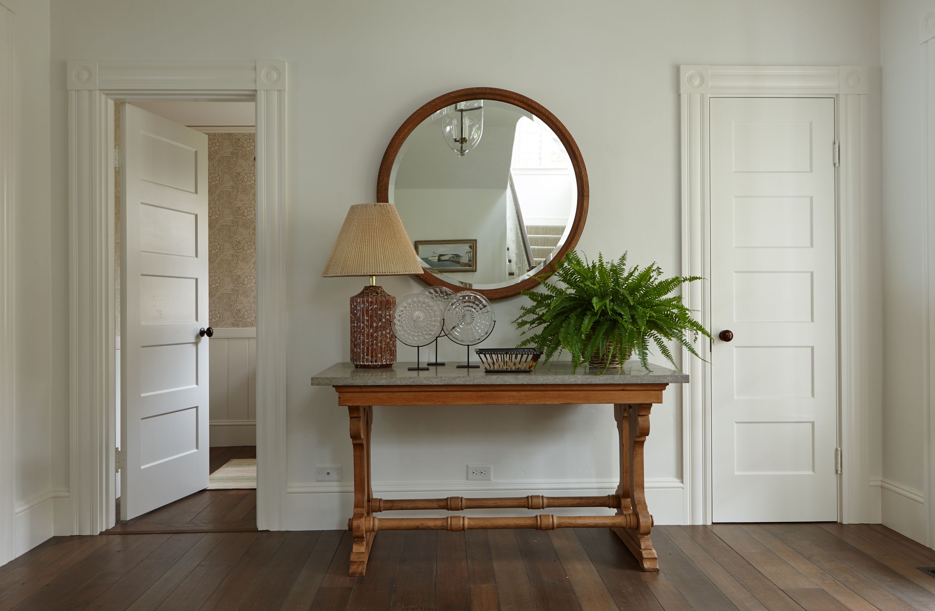 decorating a console table in entryway