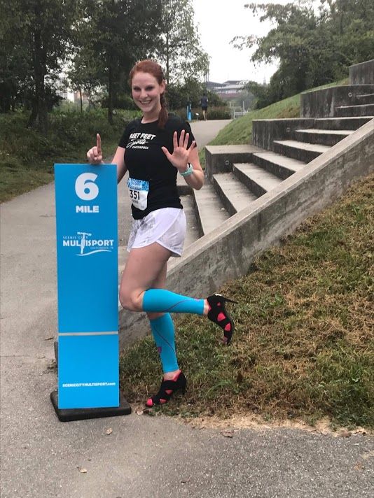 Heel Striker: Woman Sets Marathon 